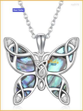 925 Sterling Silver Butterfly Pendant Necklace with Adjustable Chain